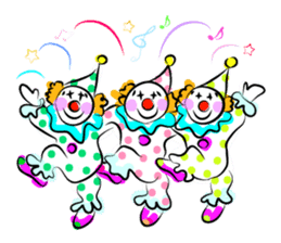 Clown & enjoyable friends sticker #527254