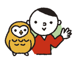 Nakanishi-kun and owl 2 sticker #528050