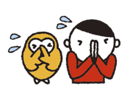 Nakanishi-kun and owl 2 sticker #528051