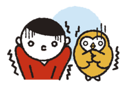 Nakanishi-kun and owl 2 sticker #528053