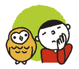Nakanishi-kun and owl 2 sticker #528054