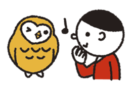 Nakanishi-kun and owl 2 sticker #528055