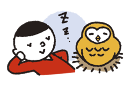 Nakanishi-kun and owl 2 sticker #528057