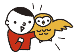 Nakanishi-kun and owl 2 sticker #528058