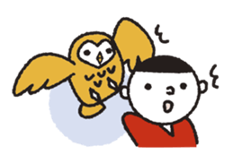 Nakanishi-kun and owl 2 sticker #528059