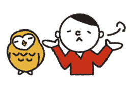 Nakanishi-kun and owl 2 sticker #528060