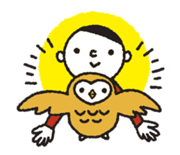 Nakanishi-kun and owl 2 sticker #528061