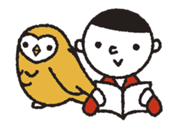 Nakanishi-kun and owl 2 sticker #528063