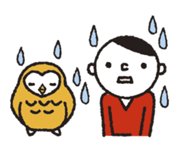 Nakanishi-kun and owl 2 sticker #528064