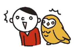 Nakanishi-kun and owl 2 sticker #528065