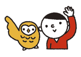 Nakanishi-kun and owl 2 sticker #528067