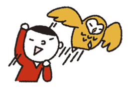 Nakanishi-kun and owl 2 sticker #528069