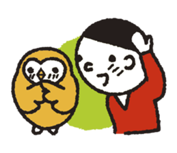 Nakanishi-kun and owl 2 sticker #528070