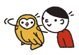 Nakanishi-kun and owl 2 sticker #528071