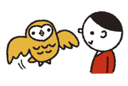 Nakanishi-kun and owl 2 sticker #528073