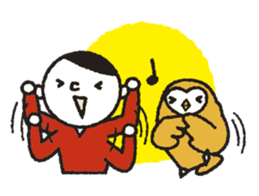 Nakanishi-kun and owl 2 sticker #528074