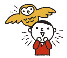 Nakanishi-kun and owl 2 sticker #528076