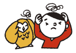 Nakanishi-kun and owl 2 sticker #528077