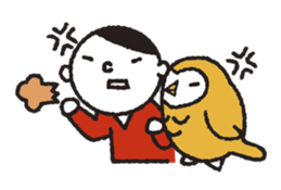 Nakanishi-kun and owl 2 sticker #528078