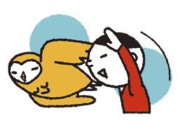 Nakanishi-kun and owl 2 sticker #528079