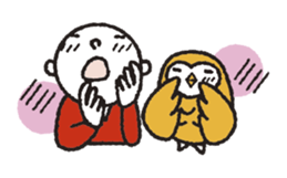 Nakanishi-kun and owl 2 sticker #528080