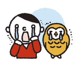 Nakanishi-kun and owl 2 sticker #528081