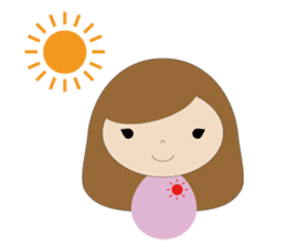 curly hair girl sticker #535074