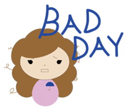 curly hair girl sticker #535076