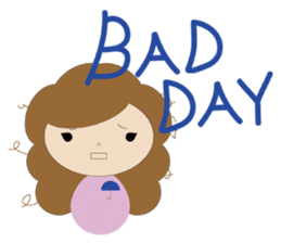 curly hair girl sticker #535076