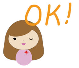 curly hair girl sticker #535077