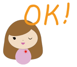 curly hair girl sticker #535077