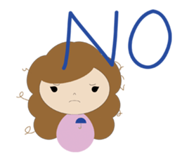 curly hair girl sticker #535078