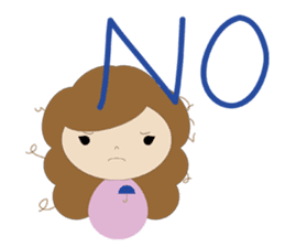 curly hair girl sticker #535078