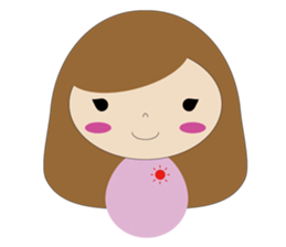 curly hair girl sticker #535079