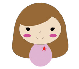 curly hair girl sticker #535079