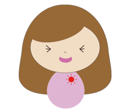 curly hair girl sticker #535080