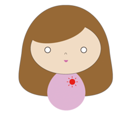 curly hair girl sticker #535081