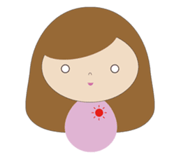 curly hair girl sticker #535081