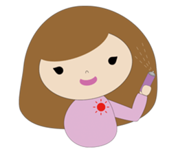 curly hair girl sticker #535082