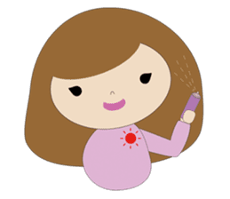 curly hair girl sticker #535082