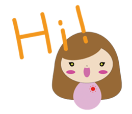 curly hair girl sticker #535084