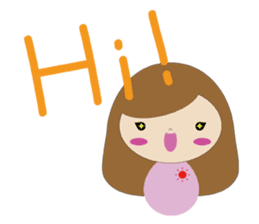 curly hair girl sticker #535084