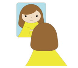 curly hair girl sticker #535085