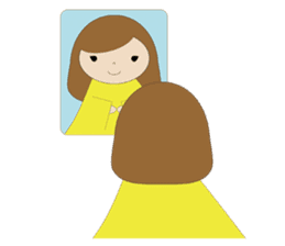curly hair girl sticker #535085