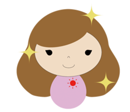 curly hair girl sticker #535086