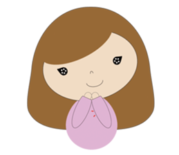 curly hair girl sticker #535087