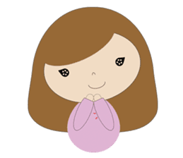 curly hair girl sticker #535087