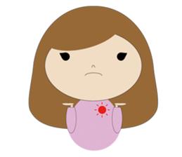 curly hair girl sticker #535089