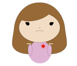 curly hair girl sticker #535089