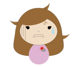 curly hair girl sticker #535091